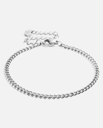 Panser Facet Armbånd Sølvfarvet 3mm