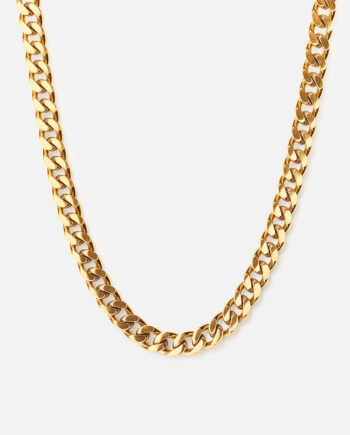 Panser Facet Halskæde 18k Guldbelagt 6mm