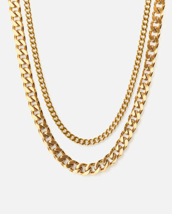 Panser Facet Halskæde 18k Guldbelagt   6mm