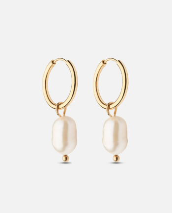 Perle Hoops Ferskvandsperler 18k Guldbelagt 14mm