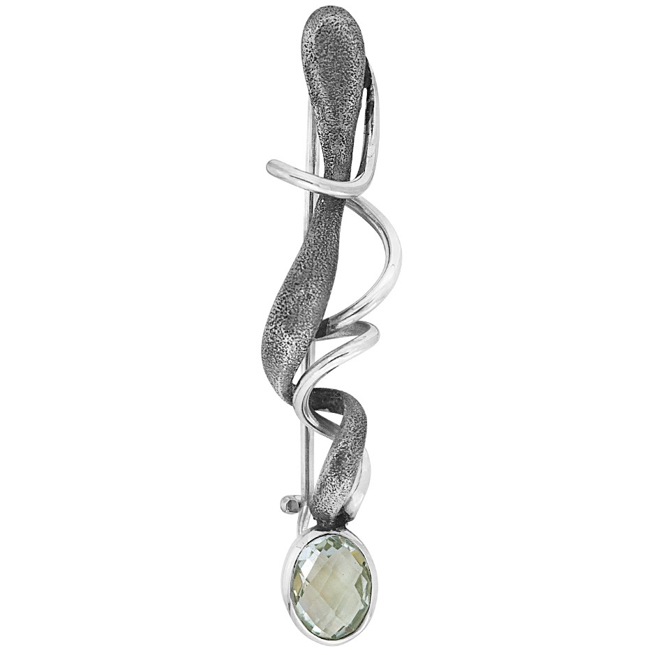 Rabinovich Sølv Broche Med Prasiolit Classy Curl