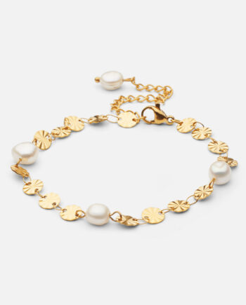Sun Perlearmbånd Ferskvandsperler 18k Guldbelagt