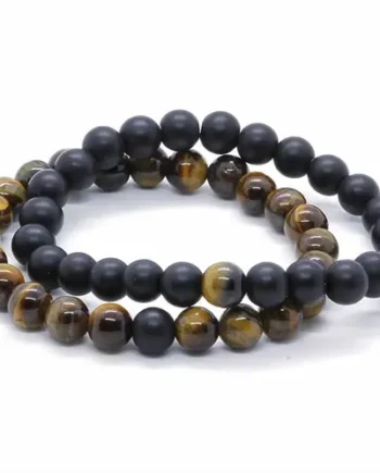 Tigereye Og Laveperler Armbånd   Stk