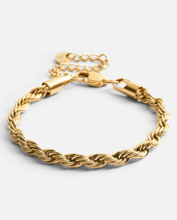 Twisted Rope Armbånd 18k Guldbelagt 5mm