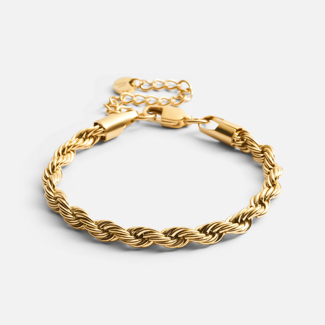 Twisted Rope Armbånd 18k Guldbelagt 5mm