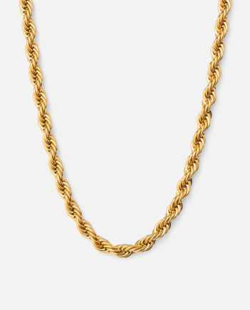 Twisted Rope Halskæde 18k Guldbelagt 4mm