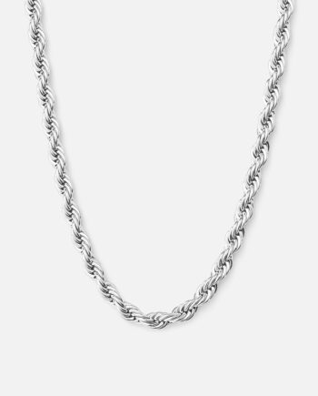 Twisted Rope Halskæde Sølvfarvet 4mm