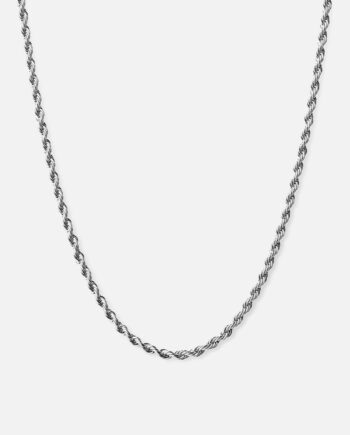 Twisted Rope Halskæde Sølvfarvet 2mm
