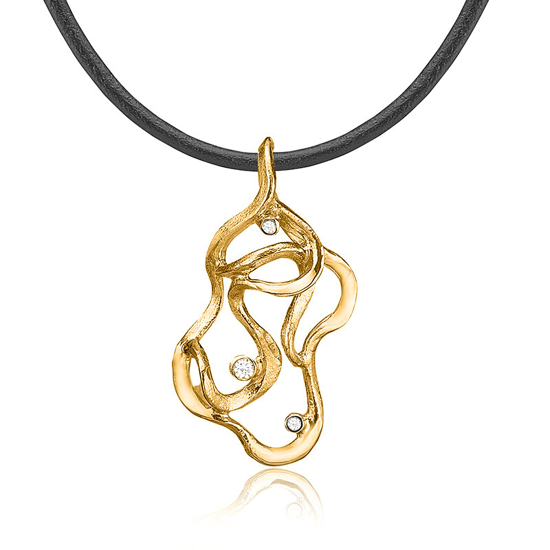 Vedhæng   Forgyldt Sølv Med Zirkonia