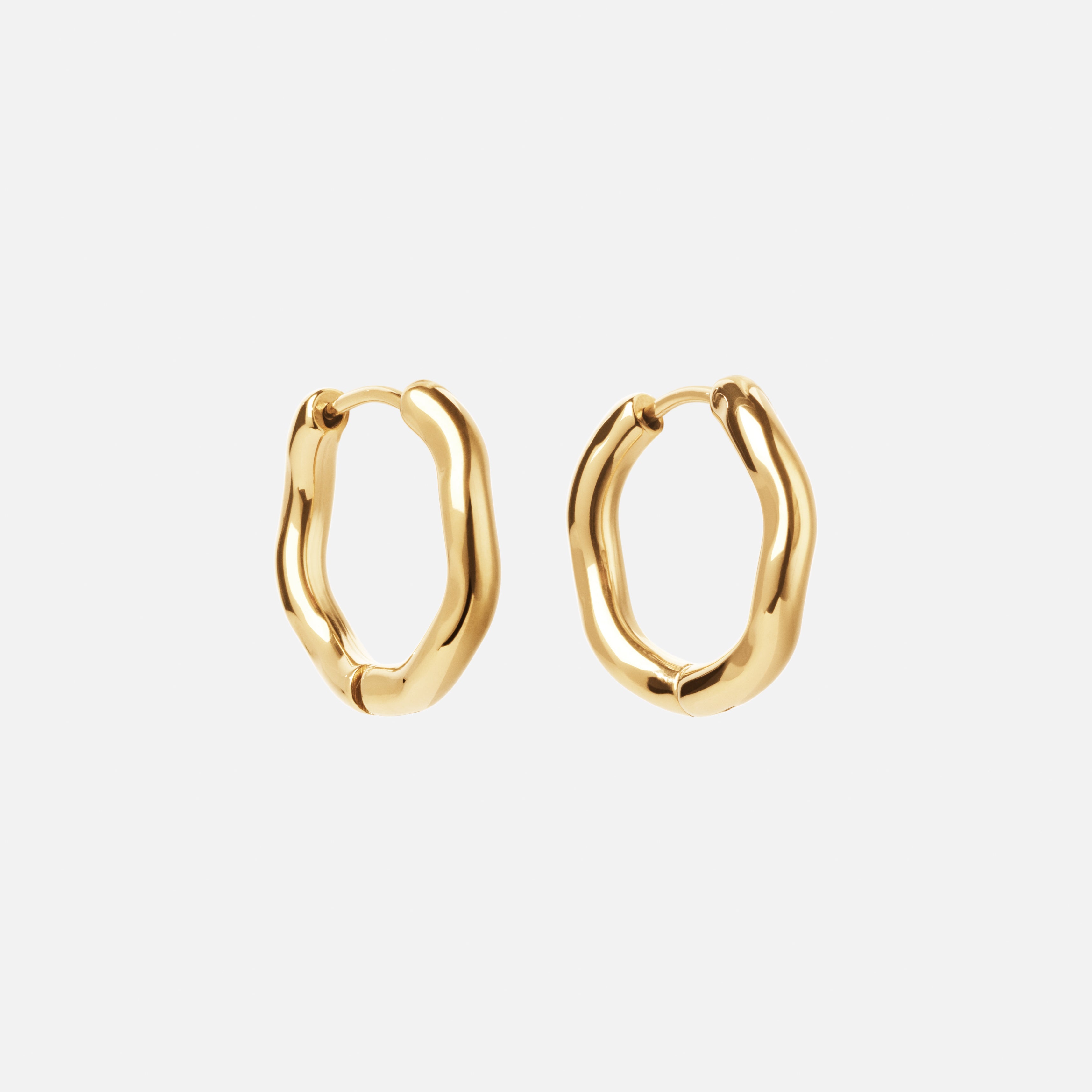 Wavy Hoops 18k Guldbelagt 20mm