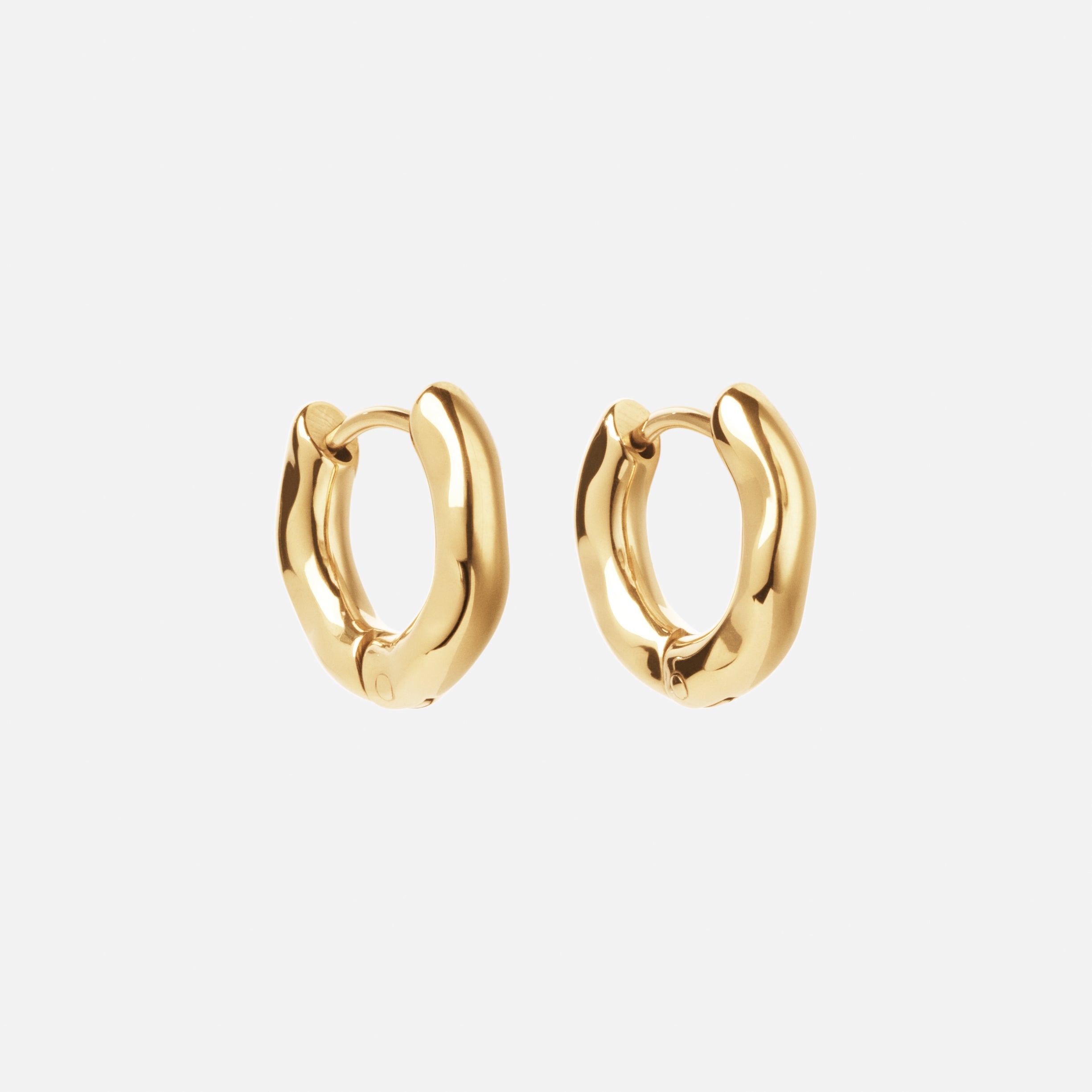 Wavy Hoops 18k Guldbelagt 14mm