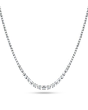 Halskæde Diamante Tennis Altro 14 Kt  Guld El  Hvidguld 11 45 Ct Tw  -  Vs Lab-grown Diamanter