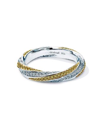Sahara Snoet Alliancering Ring Med Gule Sten