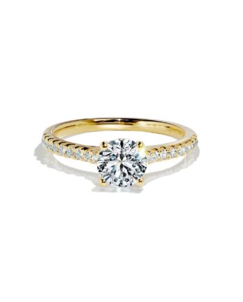Amour Solitaire Forlovelsesring Med Hvid Safir Og Diamanter