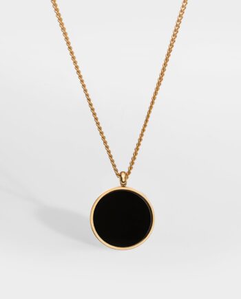 Black Onyx Halskæde Guldtonet 60 Cm Herre Northern Legacy