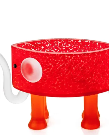 Elefant Kunsthåndværk   Glas  Rød Og Orange 24x31x26 Cm  Glaskunst   Særklasse Borowski