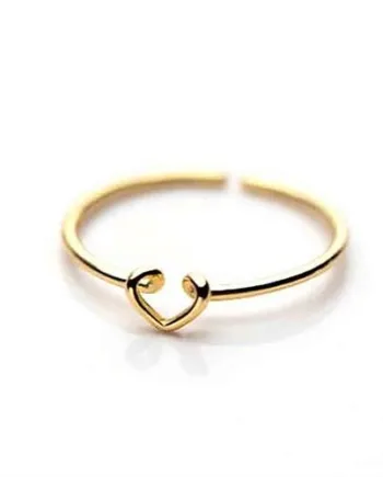 Forgyldt Lille Hjertering   Sterling 14k