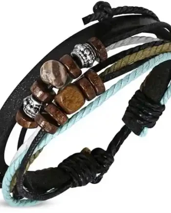 Læderarmbånd   Green Cord