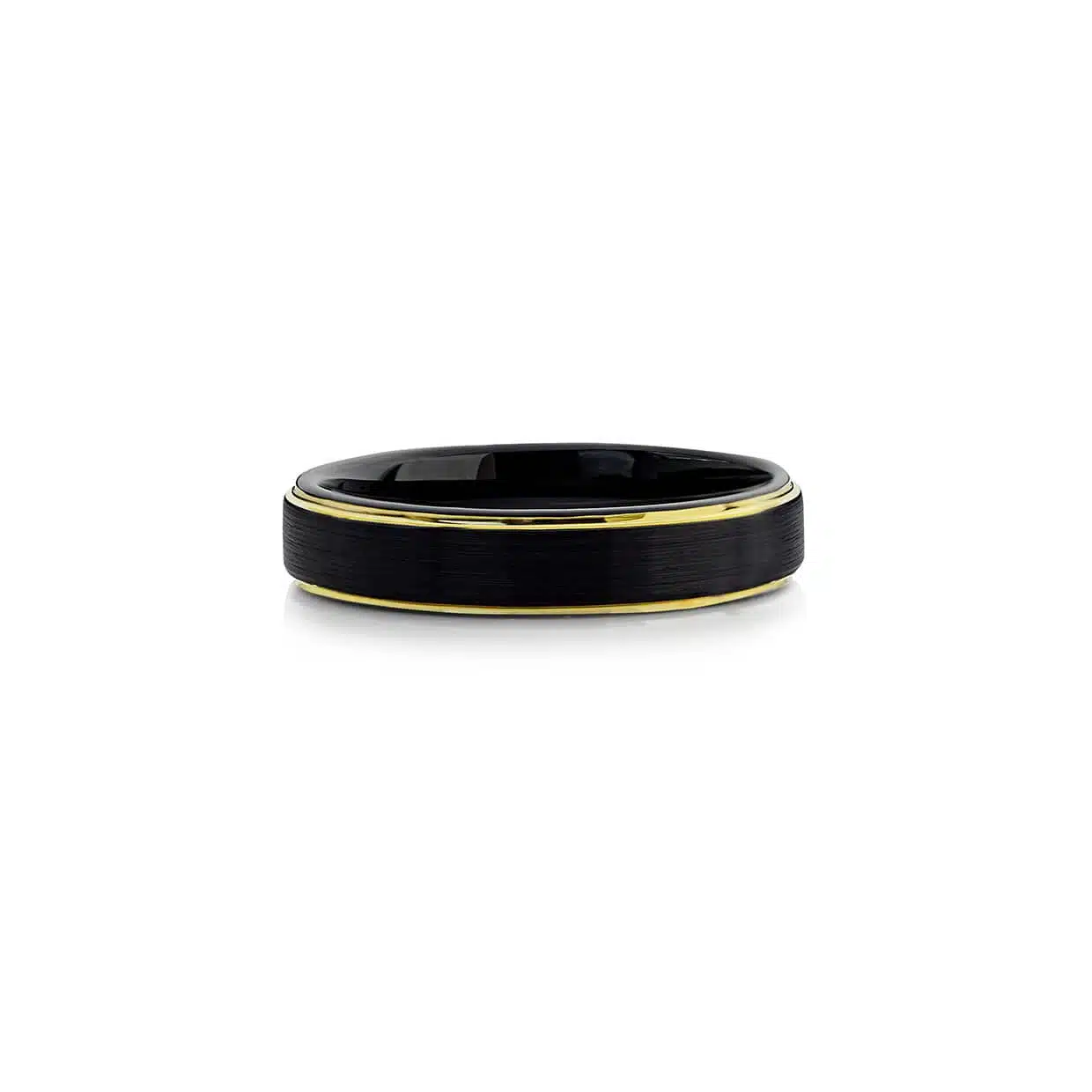Tungsten Ring Sort   Guld