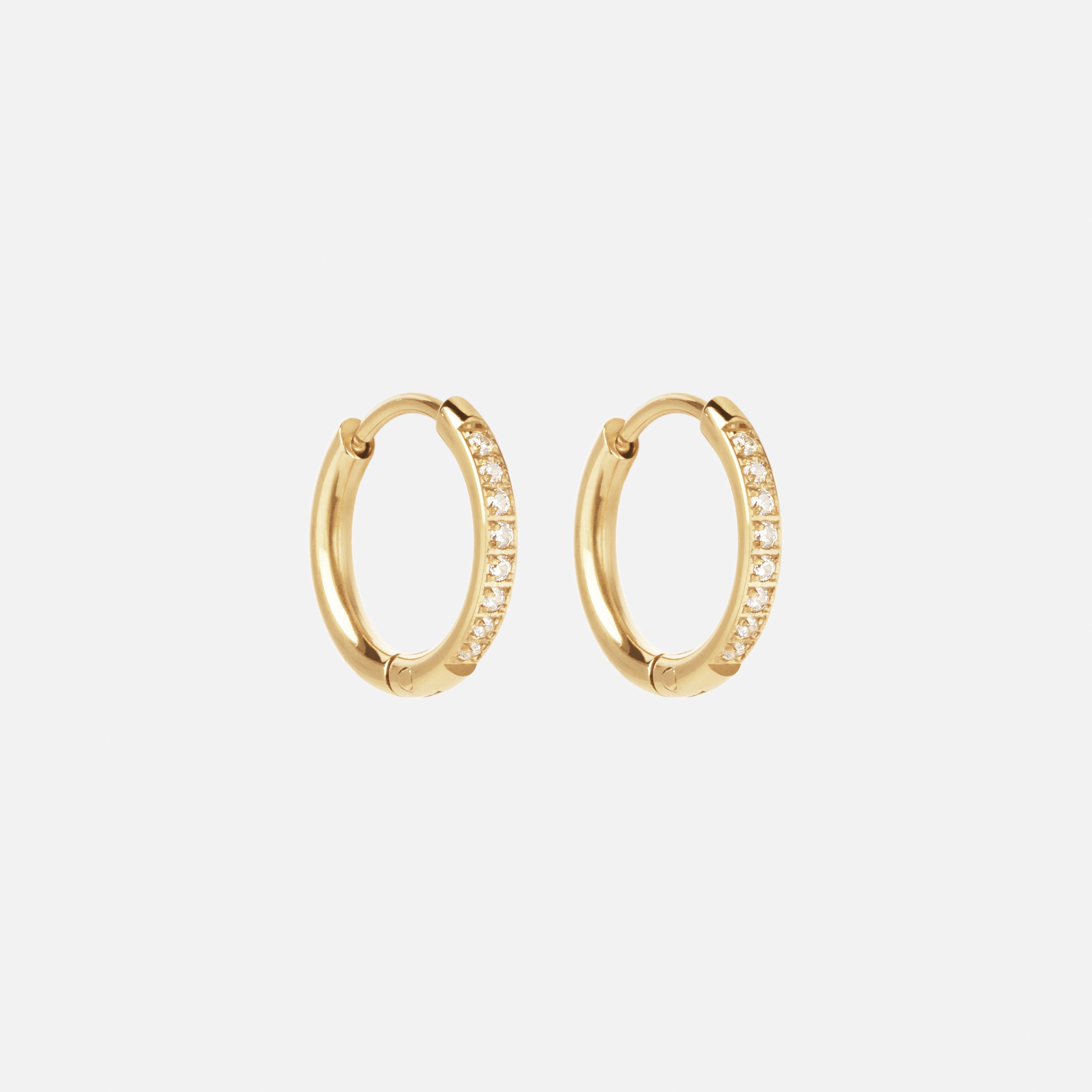 Zircon øreringe 18k Guldbelagt 14mm
