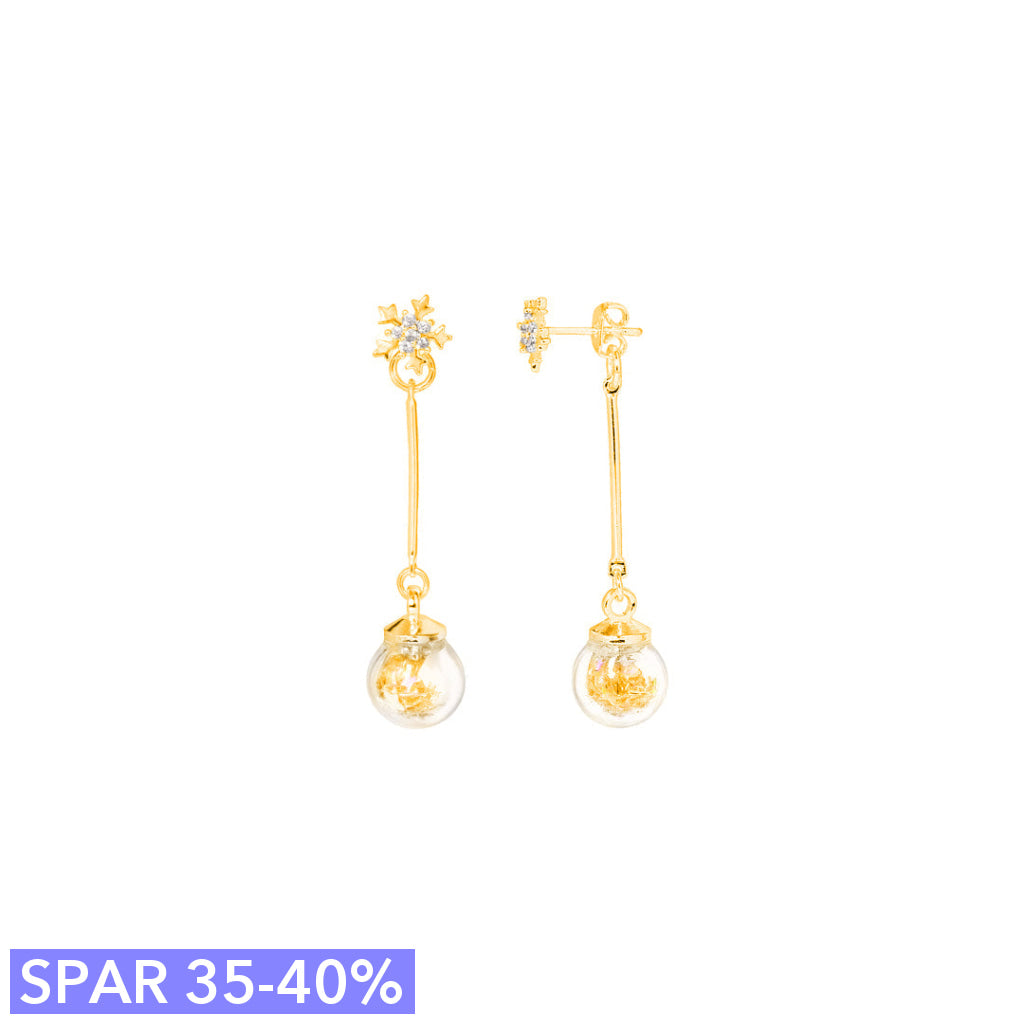øreringesæt Ornamental Gold 18 Karat Forgyldning Med Klare Zirkoner