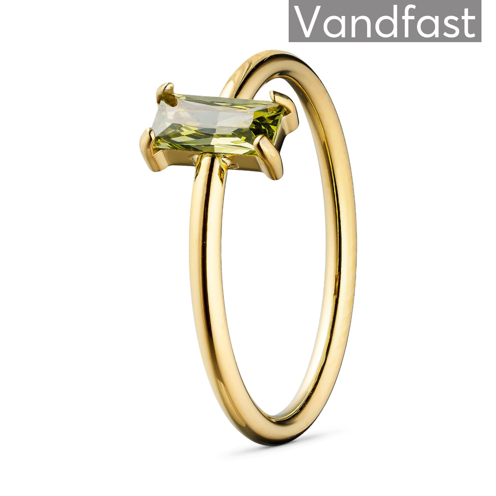 Annebrauner Deluxe Petite Peridot Ring 18k Guldbelagt 48