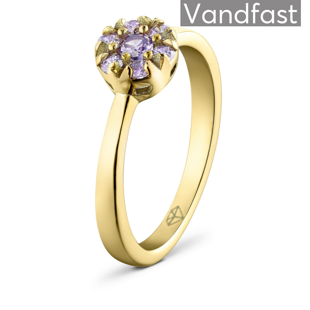 Annebrauner Flower Violet Ring 18k Guldbelagt 48