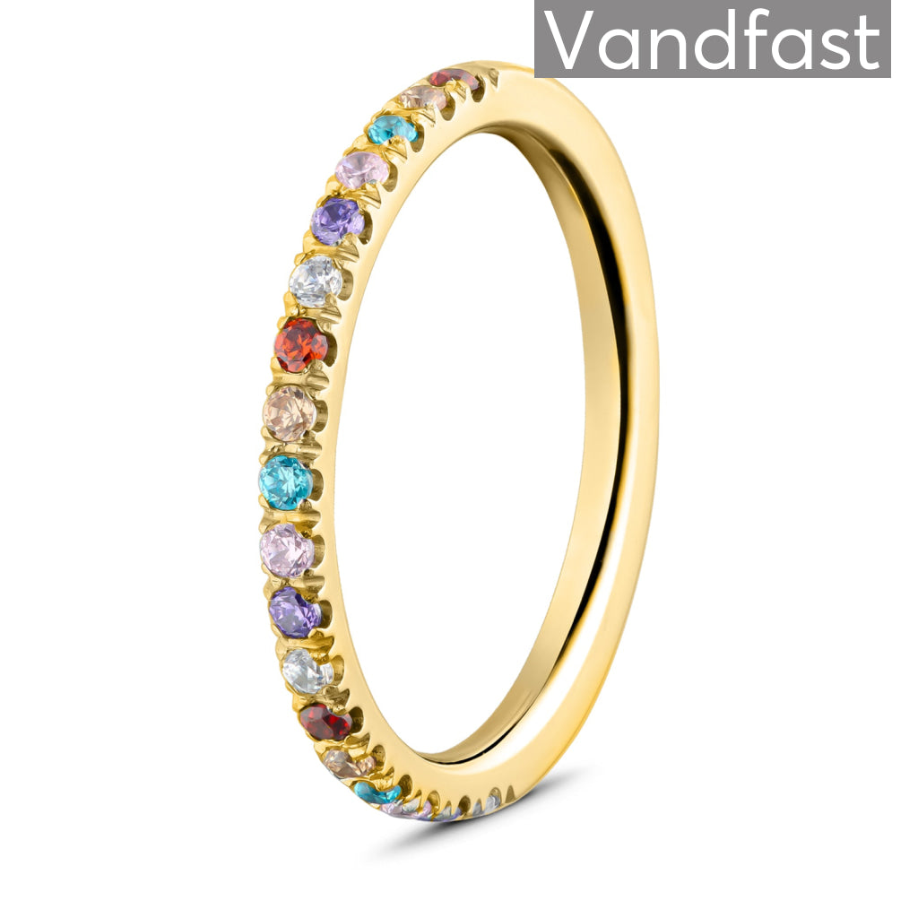 Annebrauner Side Ring Multicolor Ring 18k Guldbelagt 48