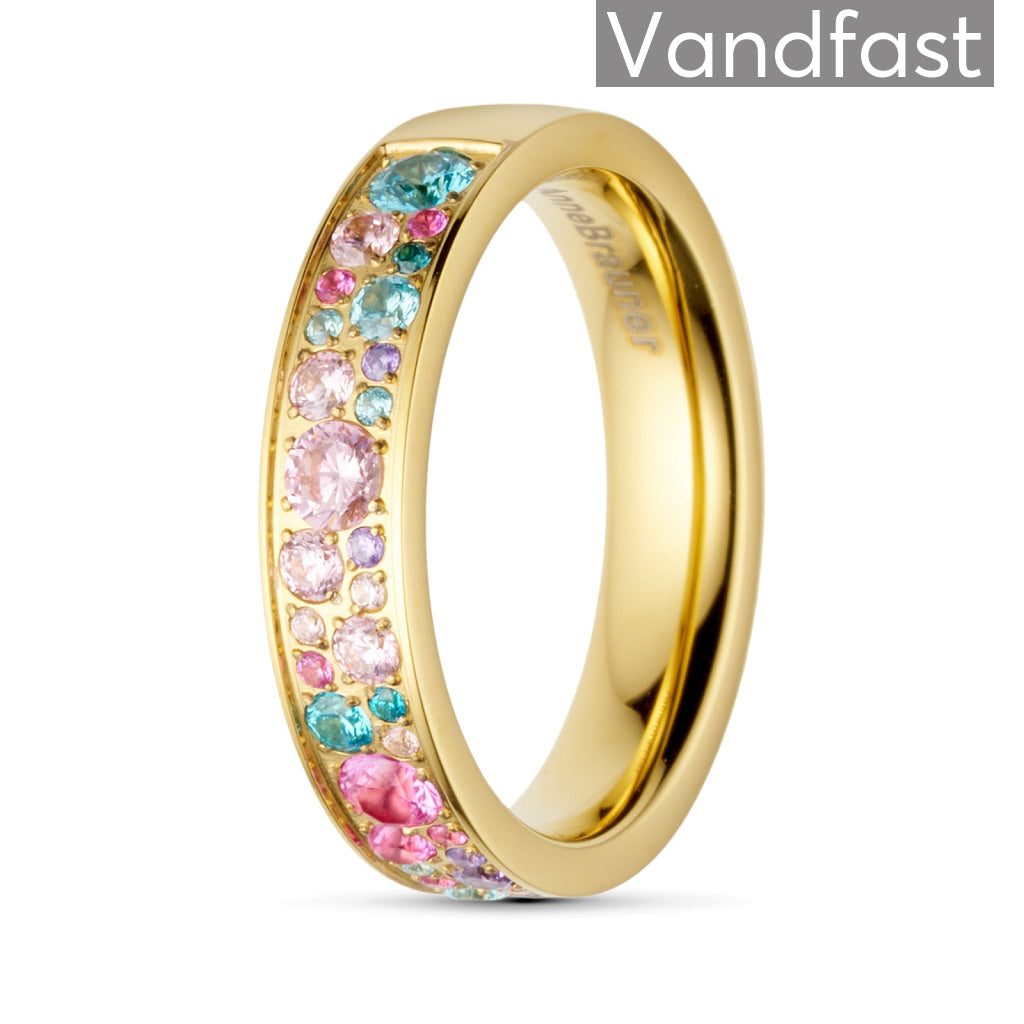 Annebrauner Sparkling Pink Violet Ring 18k Guldbelagt 48