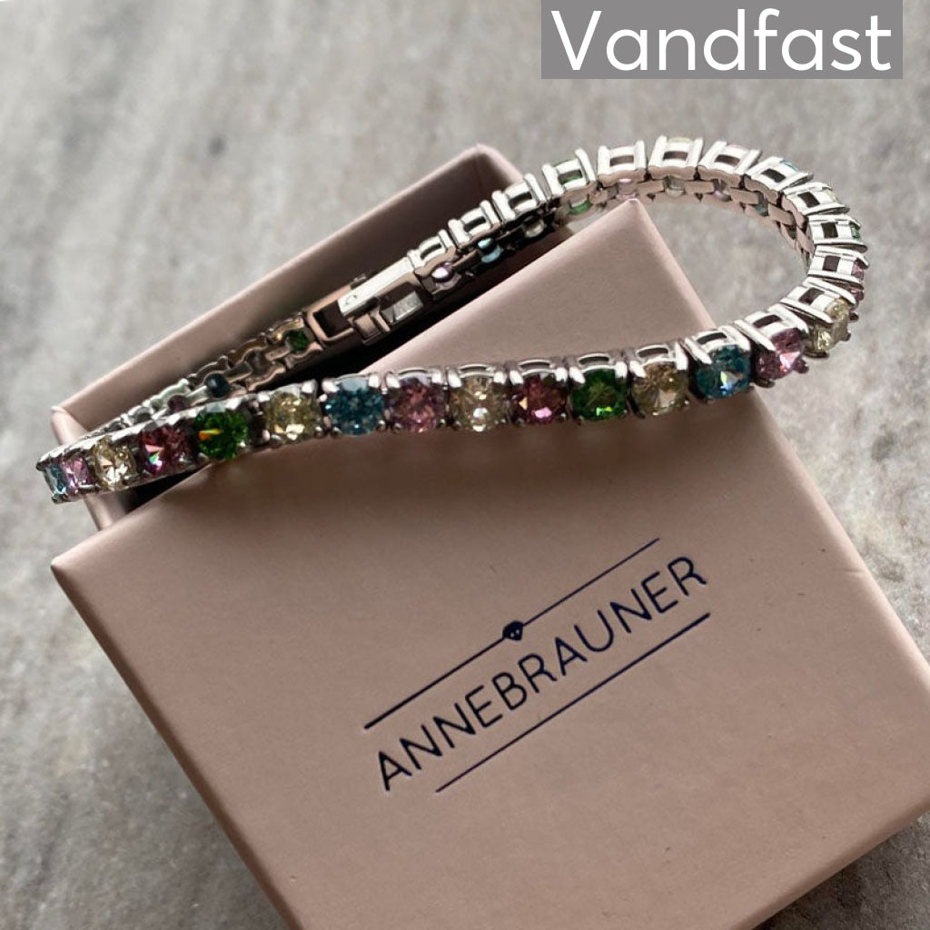 Annebrauner Tennis Multicolor 4mm Armbånd 16 Cm