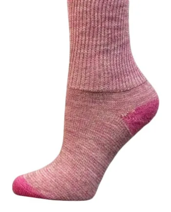 Apaca Strømper Pink   Blød Og Lækker Lun Kvalitet  70  Baby Alpaca 30  Nylon  Størrelse 18-21