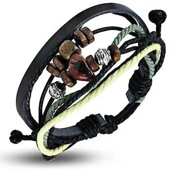Armbånd   Læder Og Bomuld