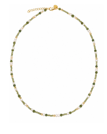 Aya Olive Necklace   Golden