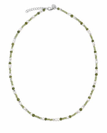 Aya Olive Necklace   Silver