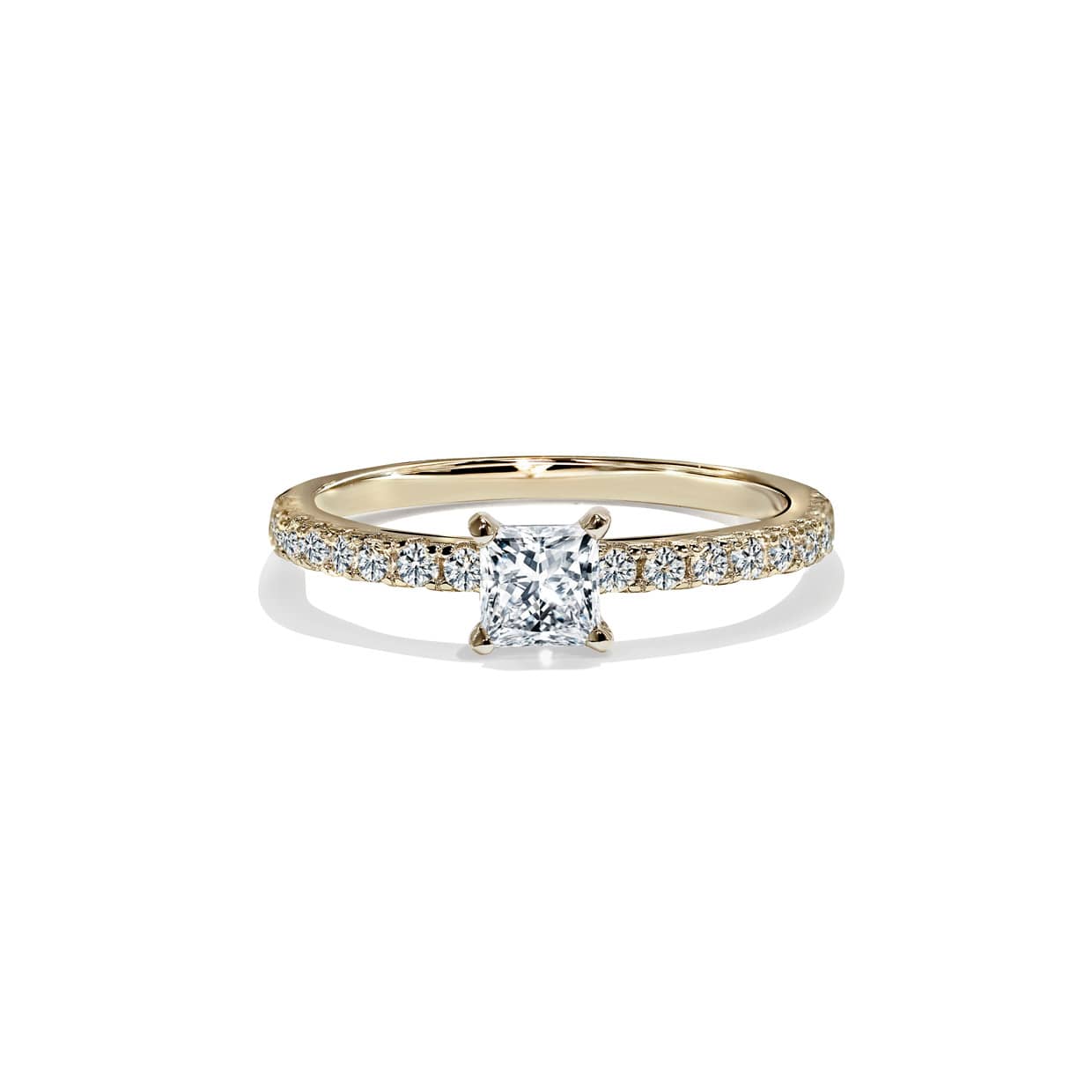 Oxford Square Cut Solitaire Ring   Guld