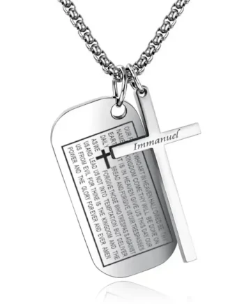 Bible Dog Tags And Cross   Halskæde