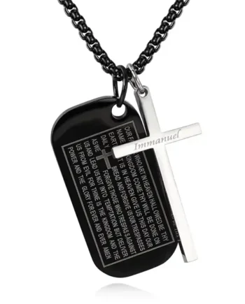 Bible Dog Tags And Cross   Halskæde