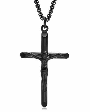 Blackcoatet Kors Smykke   Rustfri Stål
