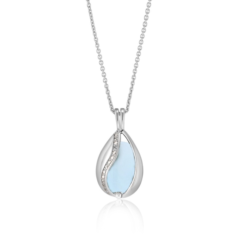 Blankt Smykke æg Med Aqua Calcedon