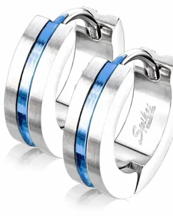 Blue Stripe ørering   ædelstål