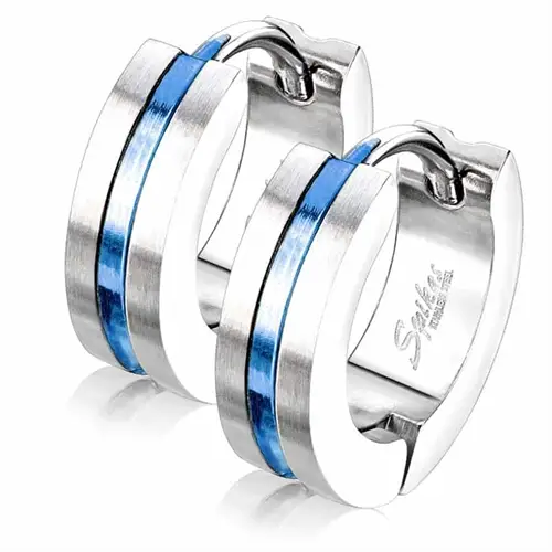 Blue Stripe ørering ædelstål