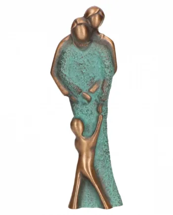 Bronzefigur Familien Fra Kunstner Bernado Esposto  Højde 14   Cm  Hurtig Levering  Afsendes  -  Hverdag