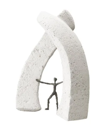 Bronzefigur Nye Dimensioner Med Hvid Sten  30 Cm  Kunstner Luise Kött-gärtner  Gave Ide 1995 -kr  Hurtig Levering