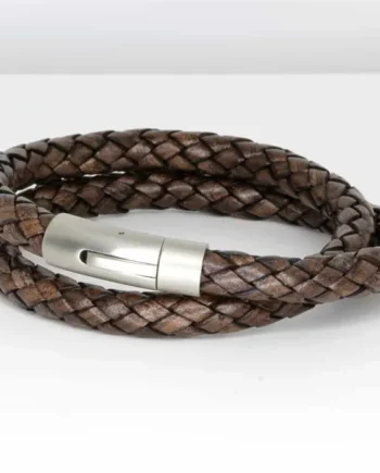 Brunt Læderarmbånd 8mm  Franks