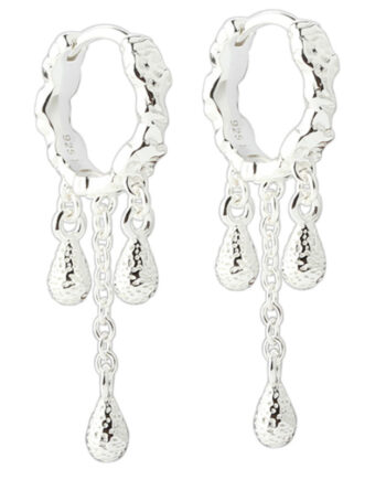 Cappa Drop Hoop   Silver