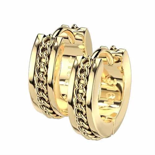 Chain ørering ædelstål Gold Pvd