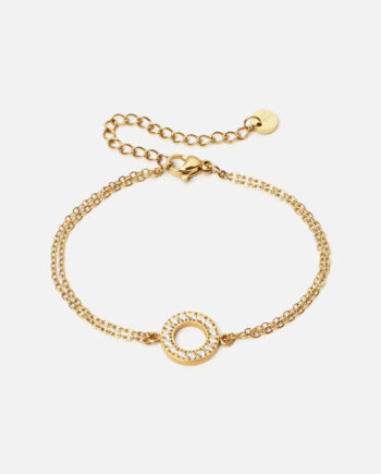 Circle Zirkon Armbånd 18k Guldbelagt 12mm