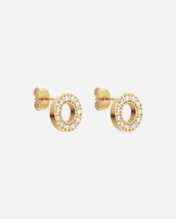 Circle Zirkon øreringe 18k Guldbelagt 10mm