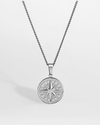 Compass Pendant      Sølv  60 Cm Herre Northern Legacy