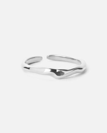 Curve Ring Justerbar Sølvfarvet